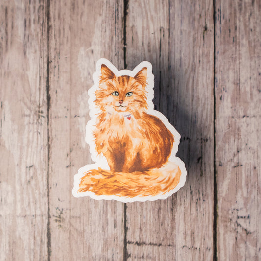 Sticker • Fluffy Orange Kitty