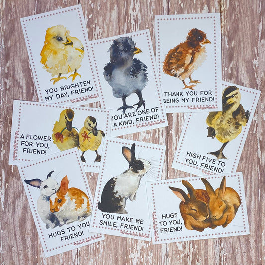 Printable Valentines Cards "Spring Babies"